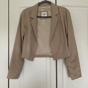 Abercrombie & Fitch Women's Beige Cropped Blazer, XS